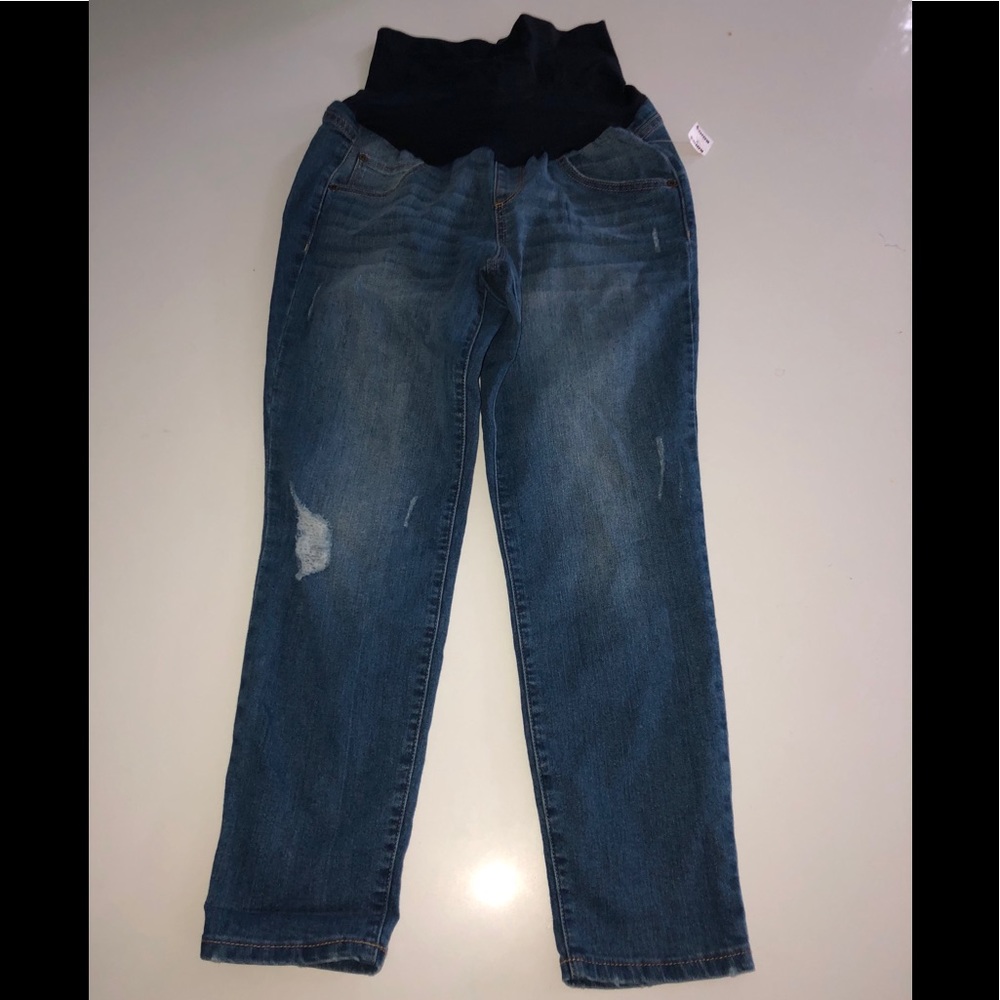 Kohls aglow maternity crop Capri jeans skinny 10